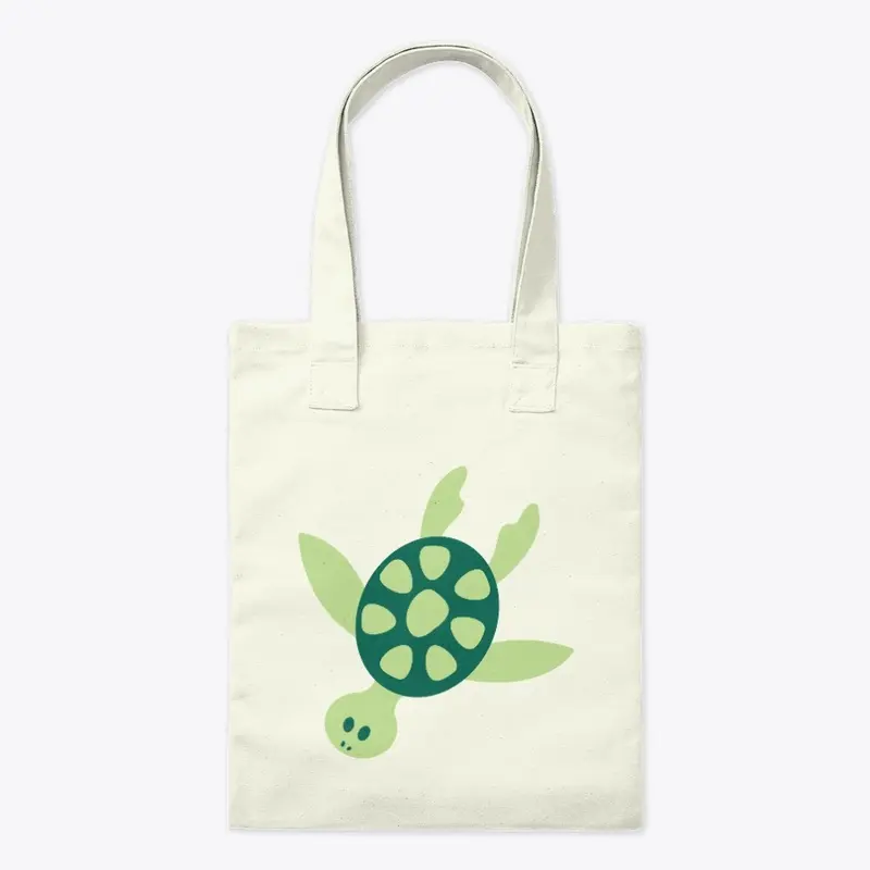 Light Green Turtle Tote Bag