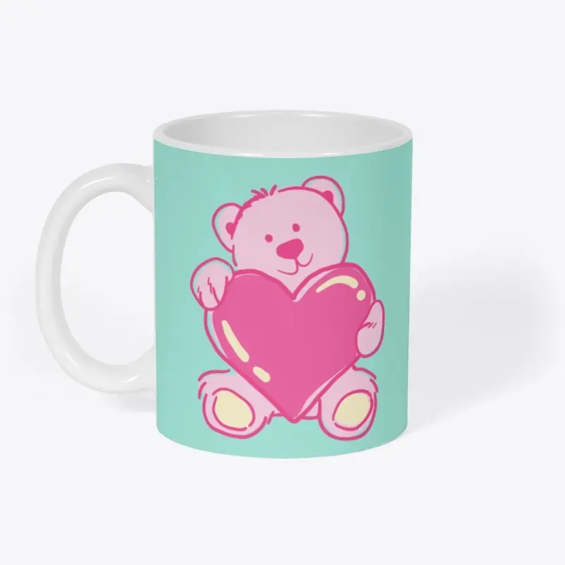 Pink Bear Heart Mug