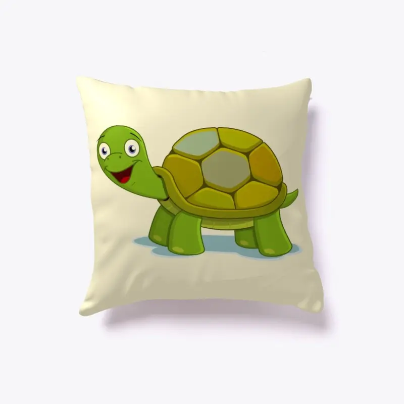 Happy Green Turtle Pillow