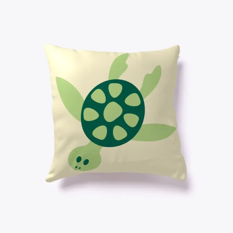 Light Green Turtle Pillow