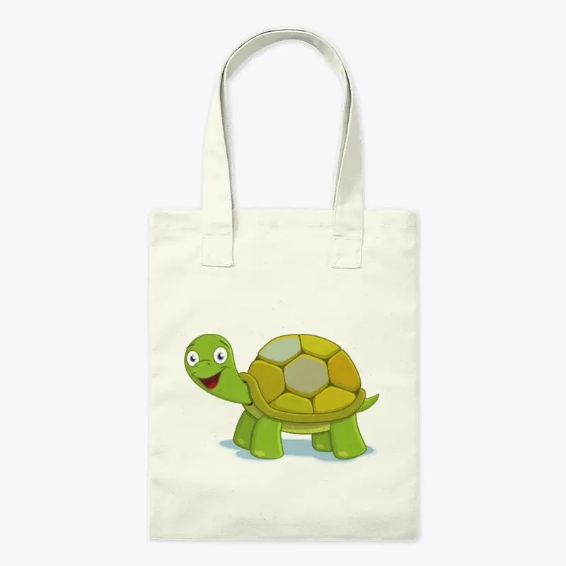 Happy Green Turtle Tote Bag